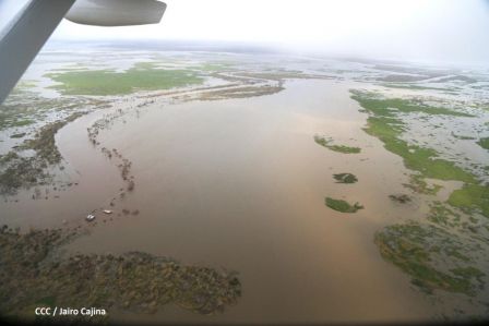 Vista aérea de Bilwi ,Prinzapolka  y Alamikamba despues del paso de dos huracanes