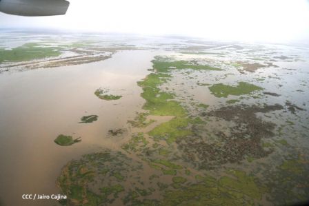 Vista aérea de Bilwi ,Prinzapolka  y Alamikamba despues del paso de dos huracanes