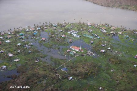 Vista aérea de Bilwi ,Prinzapolka  y Alamikamba despues del paso de dos huracanes