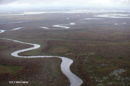Vista aérea de Bilwi ,Prinzapolka  y Alamikamba despues del paso de dos huracanes