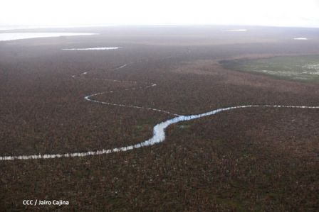 Vista aérea de Bilwi ,Prinzapolka  y Alamikamba despues del paso de dos huracanes