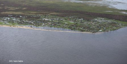 Vista aérea de Bilwi ,Prinzapolka  y Alamikamba despues del paso de dos huracanes