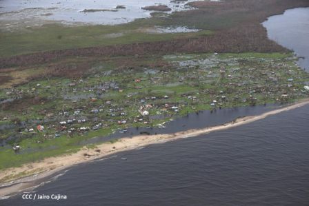 Vista aérea de Bilwi ,Prinzapolka  y Alamikamba despues del paso de dos huracanes