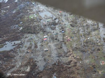 Vista aérea de Bilwi ,Prinzapolka  y Alamikamba despues del paso de dos huracanes