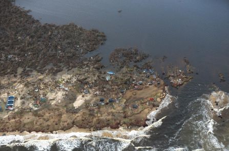 Vista aérea de Bilwi ,Prinzapolka  y Alamikamba despues del paso de dos huracanes