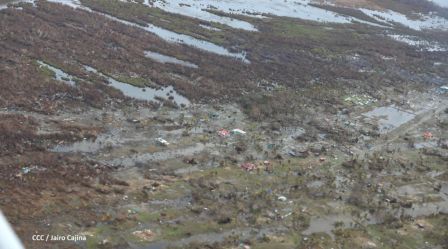 Vista aérea de Bilwi ,Prinzapolka  y Alamikamba despues del paso de dos huracanes