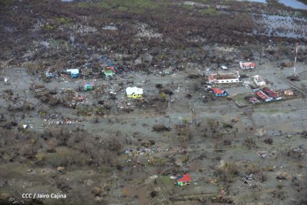 Vista aérea de Bilwi ,Prinzapolka  y Alamikamba despues del paso de dos huracanes