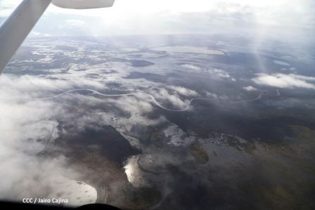 Vista aérea de Bilwi ,Prinzapolka  y Alamikamba despues del paso de dos huracanes