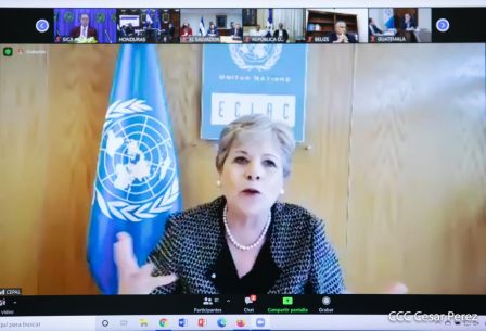 El Presidente Daniel y la Compañera Rosario en la Cumbre entre Jefes de Estado y de Gobierno del SICA y el Secretario General de Naciones Unidas