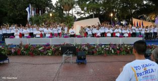 Daniel y Rosario en acto del 80 Aniversario del Tránsito a la Inmortalidad del General Augusto C. Sandino