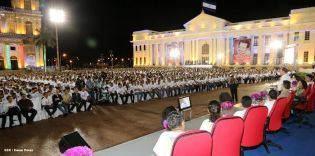 Daniel y Rosario en acto del 80 Aniversario del Tránsito a la Inmortalidad del General Augusto C. Sandino
