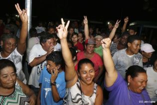 Familias de Blufields celebran victoria FSLN en la Costa Caribe