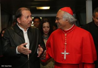 Presidente Daniel y Compañera Rosario reciben a Su Eminencia Cardenal Leopoldo Brenes