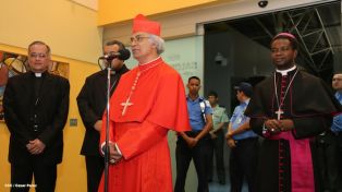 Presidente Daniel y Compañera Rosario reciben a Su Eminencia Cardenal Leopoldo Brenes