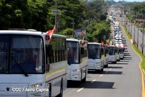 Llegan a Nicaragua 150 nuevos buses para el pueblo 