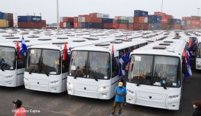 Segunda flota de buses rusos, porque  aquí Todos los Triunfos son del Pueblo!