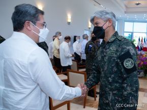 Reunión del Presidente Daniel Ortega y Compañera Rosario con el Presidente de Honduras Juan Orlando Hernández