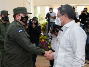 Reunión del Presidente Daniel Ortega y Compañera Rosario con el Presidente de Honduras Juan Orlando Hernández