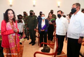 Reunión del Presidente Daniel Ortega y Compañera Rosario con el Presidente de Honduras Juan Orlando Hernández