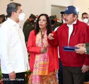 Reunión del Presidente Daniel Ortega y Compañera Rosario con el Presidente de Honduras Juan Orlando Hernández