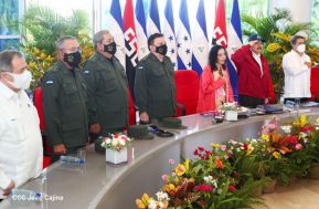 Reunión del Presidente Daniel Ortega y Compañera Rosario con el Presidente de Honduras Juan Orlando Hernández