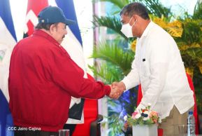 Reunión del Presidente Daniel Ortega y Compañera Rosario con el Presidente de Honduras Juan Orlando Hernández