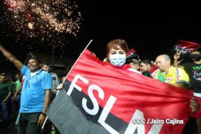 Pueblo celebra victoria del FSLN en las Elecciones Soberanas 2021