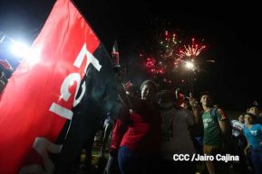 Pueblo celebra victoria del FSLN en las Elecciones Soberanas 2021
