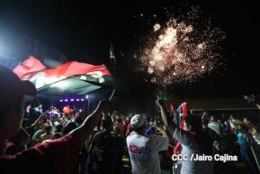 Pueblo celebra victoria del FSLN en las Elecciones Soberanas 2021