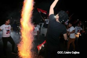 Pueblo celebra victoria del FSLN en las Elecciones Soberanas 2021