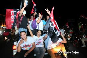 Pueblo celebra victoria del FSLN en las Elecciones Soberanas 2021