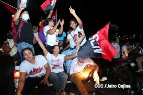 Pueblo celebra victoria del FSLN en las Elecciones Soberanas 2021