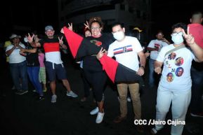 Pueblo celebra victoria del FSLN en las Elecciones Soberanas 2021