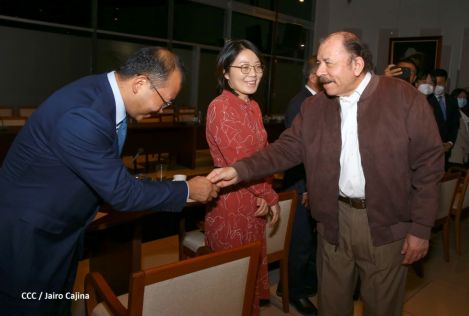 Presidente Daniel Ortega en encuentro con delegación de empresa estatal PowerChina