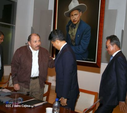 Presidente Daniel Ortega en encuentro con delegación de empresa estatal PowerChina