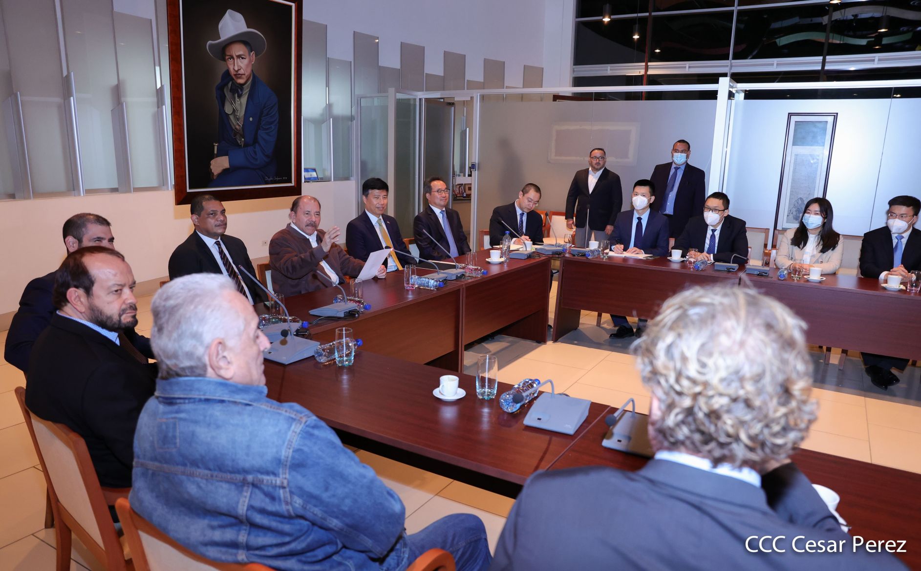 Presidente Daniel Ortega en encuentro con delegación de empresa estatal PowerChina