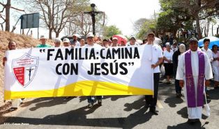 Cardenal Brenes y fieles católicos realizan cuarta peregrinación hacia el Santuario de Nuestro Señor de Esquipulas en La Conquista