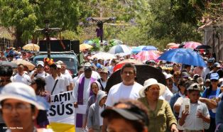 Cardenal Brenes y fieles católicos realizan cuarta peregrinación hacia el Santuario de Nuestro Señor de Esquipulas en La Conquista