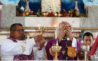 Cardenal Brenes y fieles católicos realizan cuarta peregrinación hacia el Santuario de Nuestro Señor de Esquipulas en La Conquista