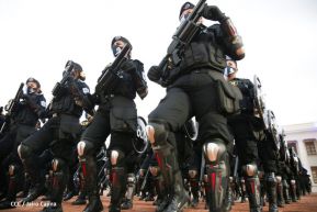 Presidente Daniel Ortega y Vicepresidenta Rosario Murillo presidieron acto del 43 Aniversario de la Policía Nacional