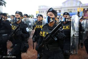 Presidente Daniel Ortega y Vicepresidenta Rosario Murillo presidieron acto del 43 Aniversario de la Policía Nacional