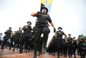 Presidente Daniel Ortega y Vicepresidenta Rosario Murillo presidieron acto del 43 Aniversario de la Policía Nacional