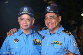 Presidente Daniel Ortega y Vicepresidenta Rosario Murillo presidieron acto del 43 Aniversario de la Policía Nacional
