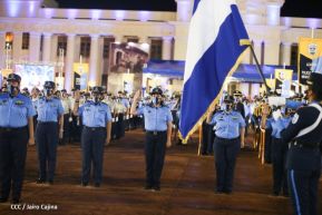 Presidente Daniel Ortega y Vicepresidenta Rosario Murillo presidieron acto del 43 Aniversario de la Policía Nacional