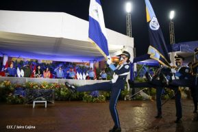 Presidente Daniel Ortega y Vicepresidenta Rosario Murillo presidieron acto del 43 Aniversario de la Policía Nacional
