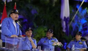 Presidente Daniel Ortega y Vicepresidenta Rosario Murillo presidieron acto del 43 Aniversario de la Policía Nacional