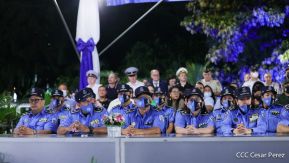 Presidente Daniel Ortega y Vicepresidenta Rosario Murillo presidieron acto del 43 Aniversario de la Policía Nacional