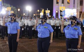 Presidente Daniel Ortega y Vicepresidenta Rosario Murillo presidieron acto del 43 Aniversario de la Policía Nacional