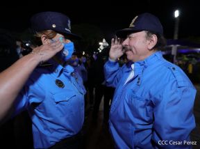 Presidente Daniel Ortega y Vicepresidenta Rosario Murillo presidieron acto del 43 Aniversario de la Policía Nacional
