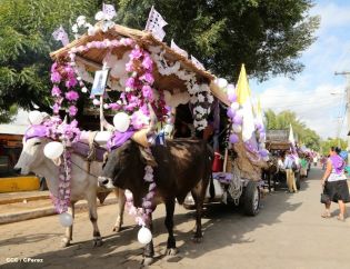 Carretas peregrinas llegan a Popoyuapa en un ambiente de fe y devoción
